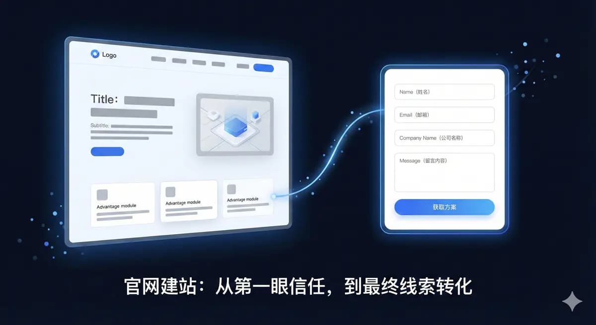 官网建站与线索转化系统示意图